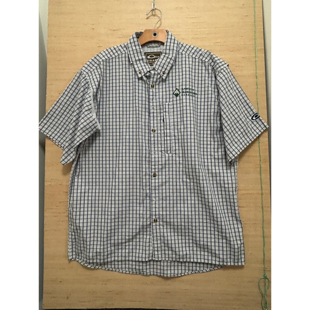 Drake Clothing Company Plaid Short Sleeve Button Up Shirt Men's M‎ Vented Back